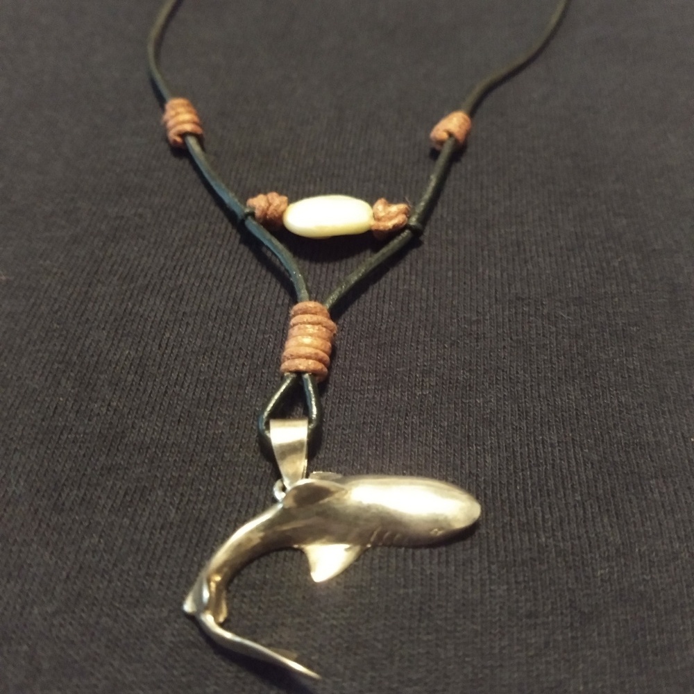 Women's leather and bead custom made necklace